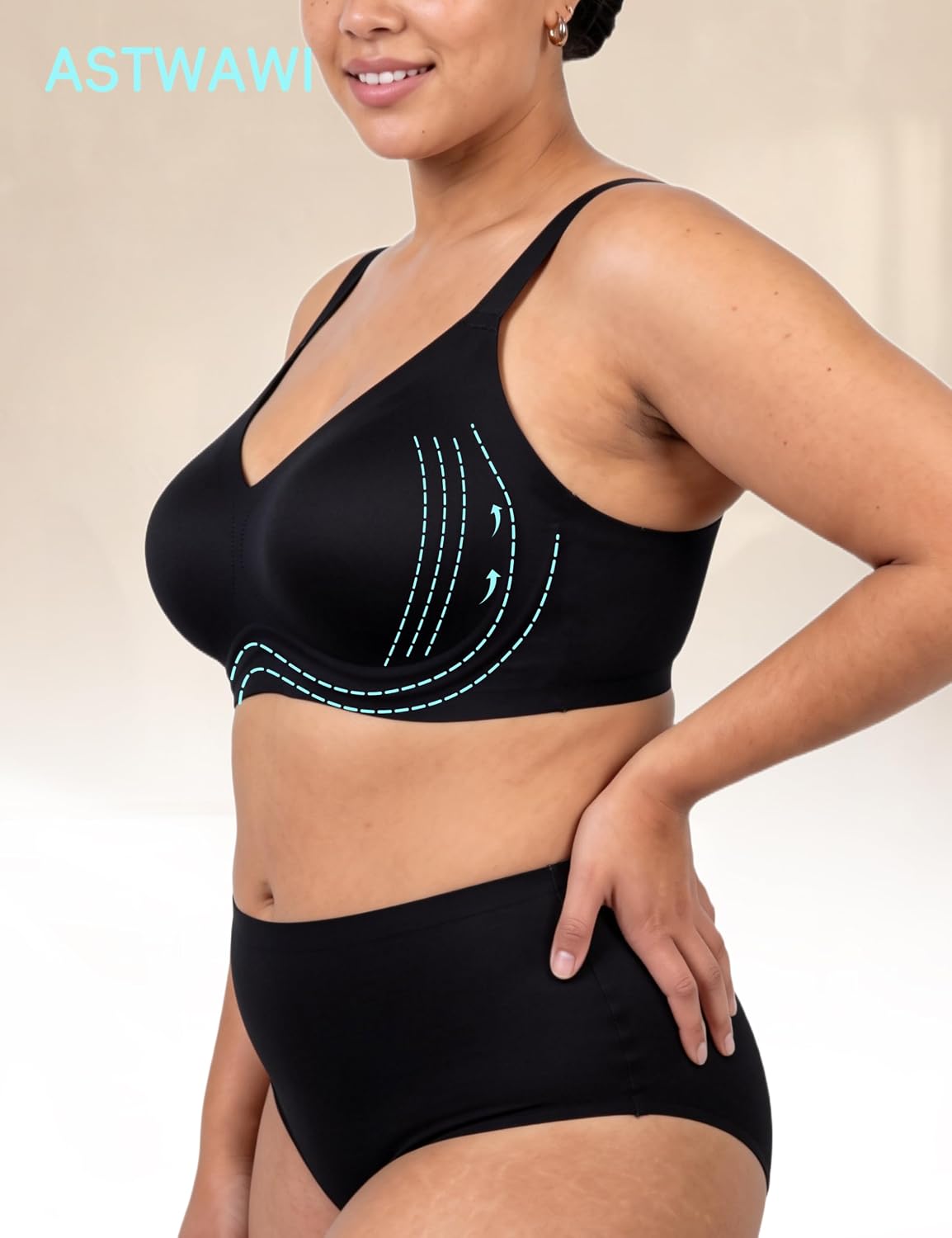 ASTWAWI Women's Wireless Minimizer T-Shirt Bra — image 2