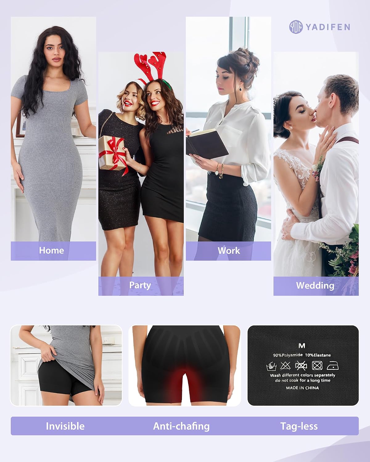 YADIFEN Mid Waisted Tummy Control Shapewear Shorts — image 5