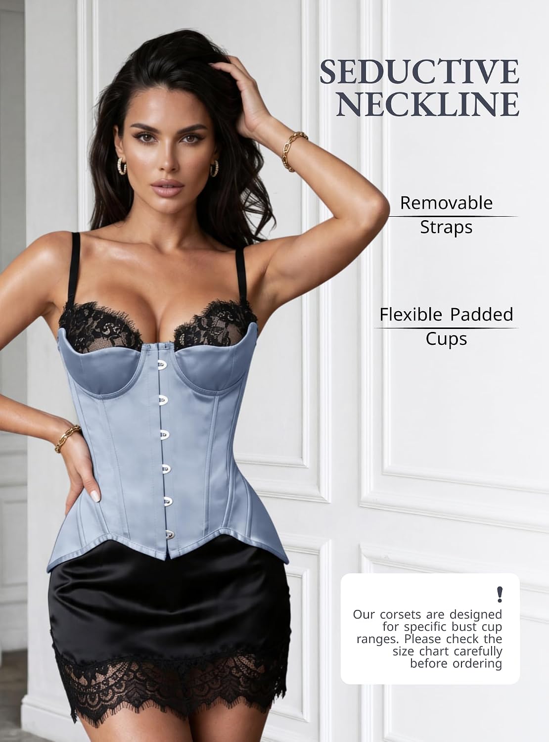 WS Waist Secrets Overbust Satin Corset Bustier — image 3