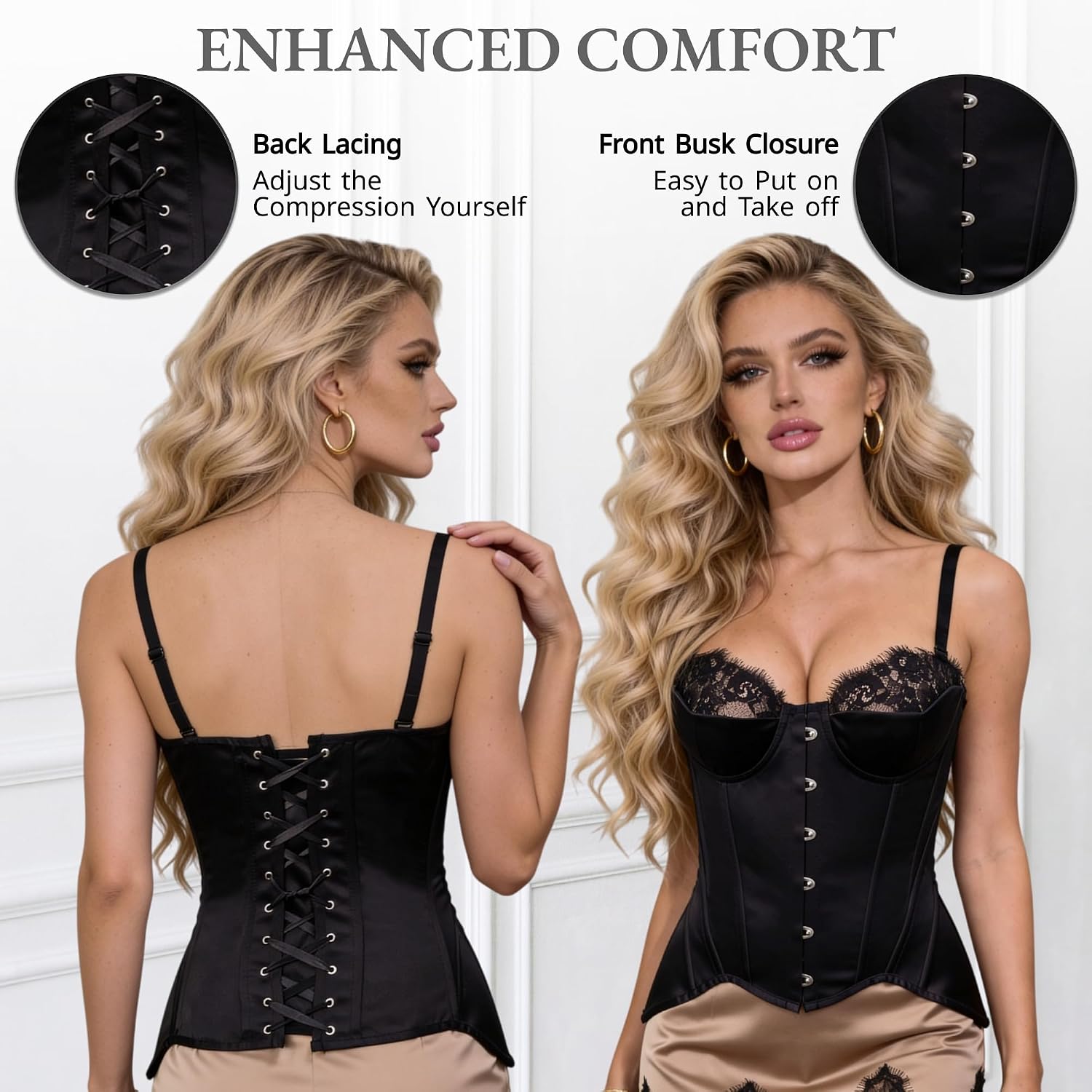 WS Waist Secrets Overbust Satin Corset Bustier — image 4