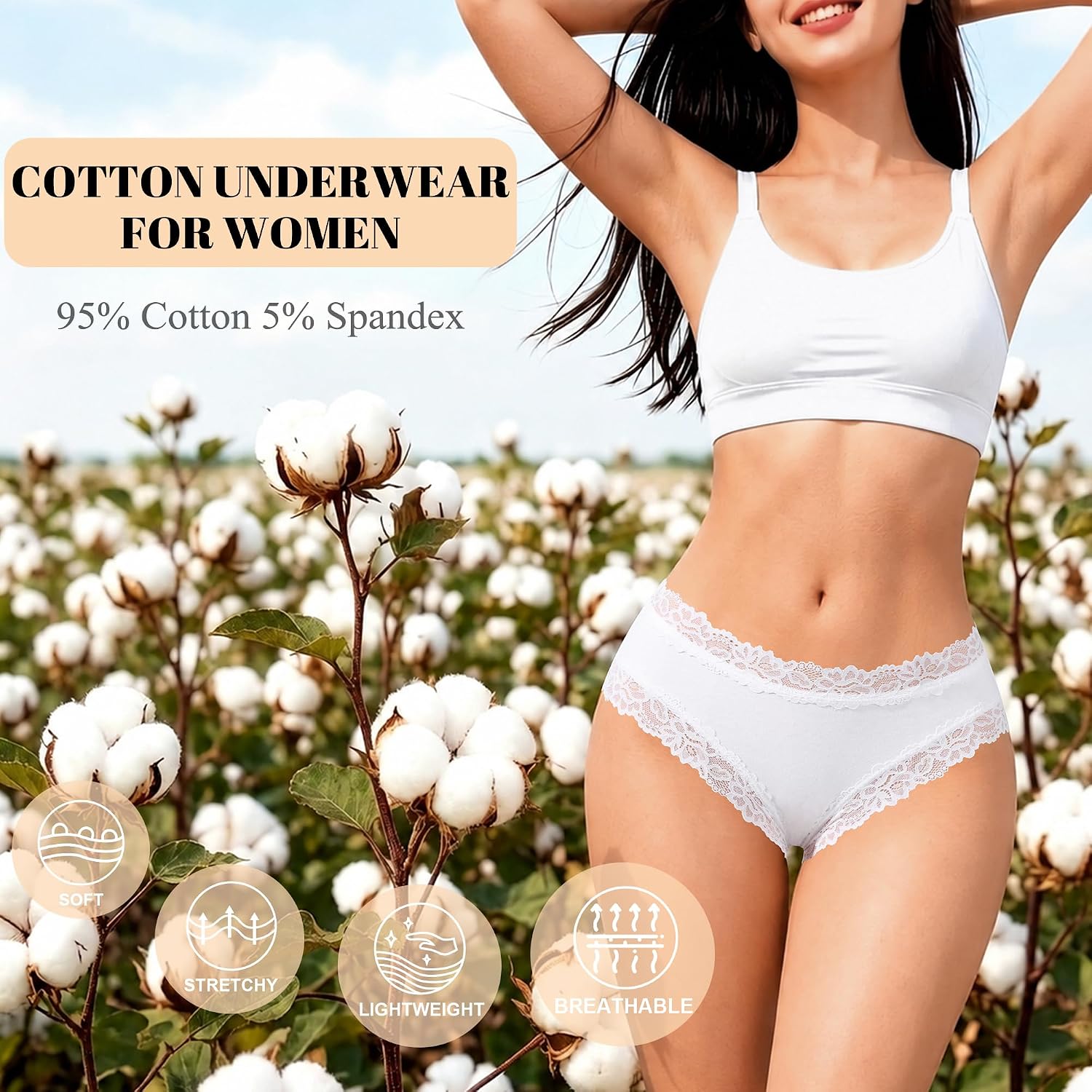 IROCUE 9-Pack Cheeky Bikini Panties for Women — image 3