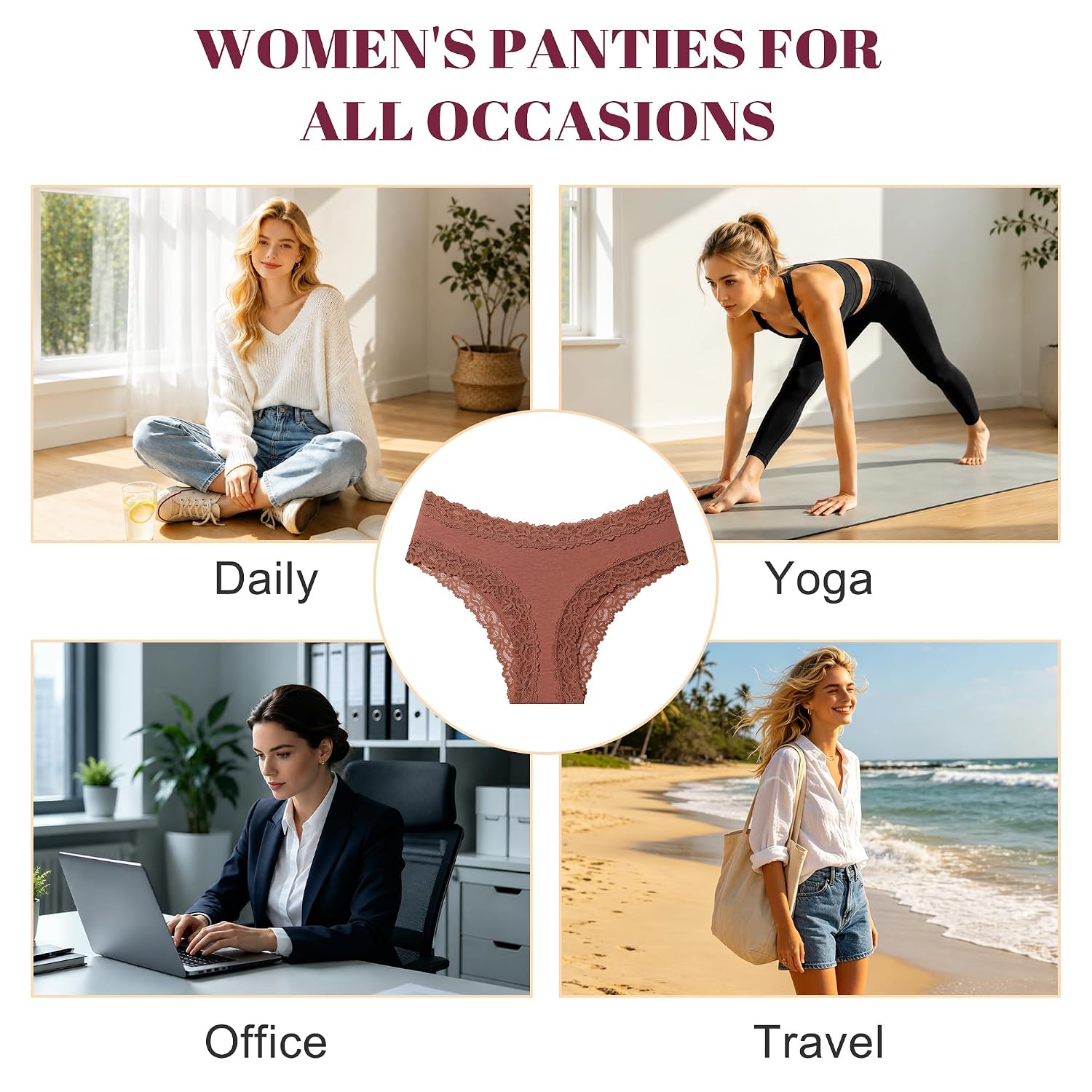 IROCUE 9-Pack Cheeky Bikini Panties for Women — image 6
