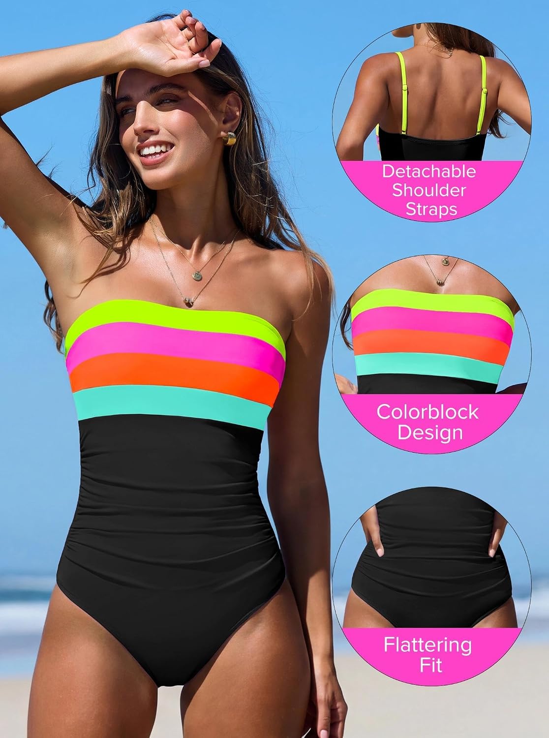 Strapless Tummy Control One Piece Swimsuit — image 4