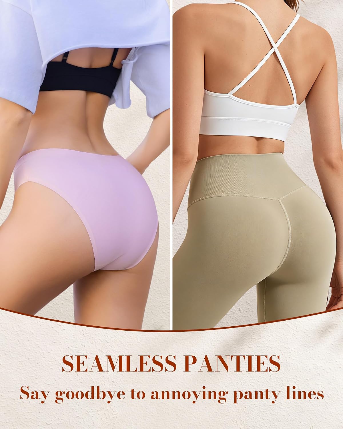 SIONCY Seamless Bikini Briefs No Show Hipster 6-Pack — image 2