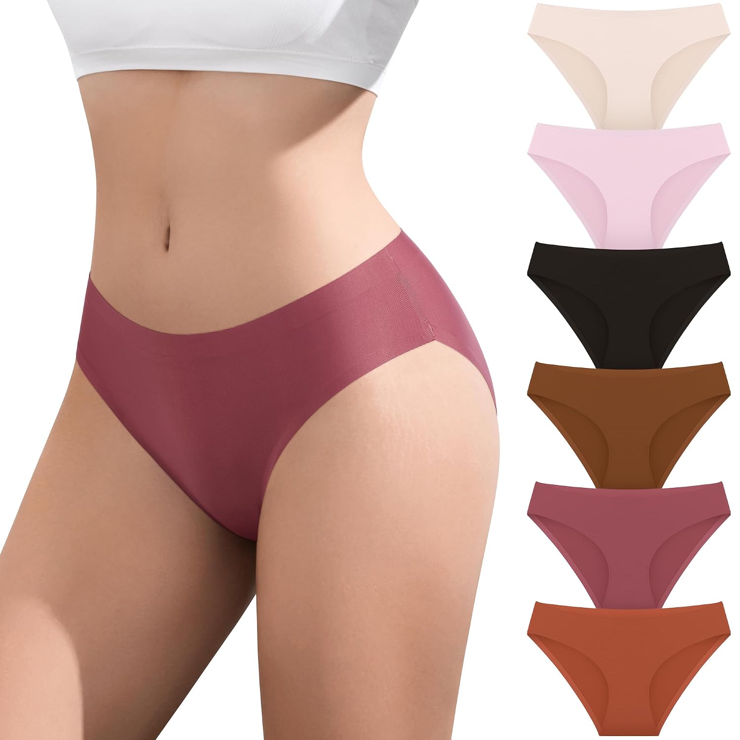 Neikuxia Women's Seamless Hipster Underwear Pack