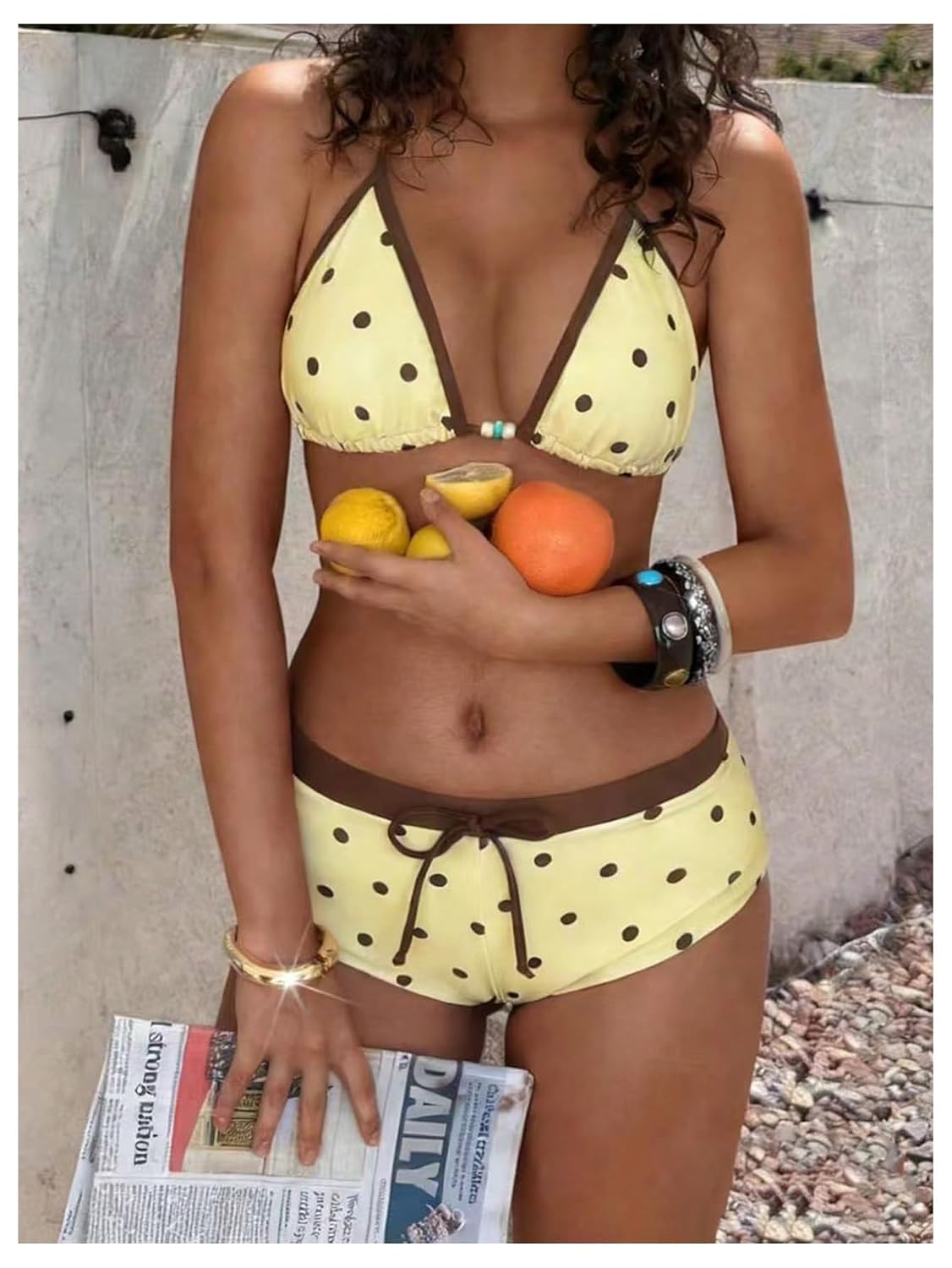 WDIRARA Polka Dot Halter Bikini Set — image 4