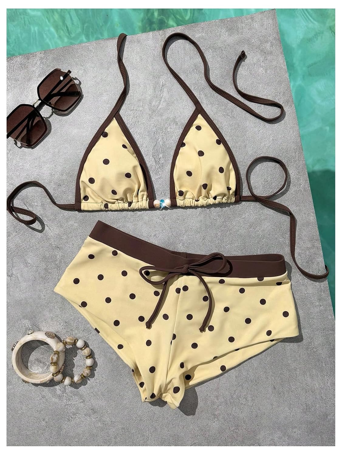 WDIRARA Polka Dot Halter Bikini Set — image 5