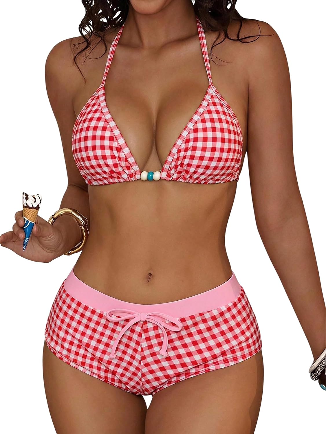 WDIRARA Polka Dot Halter Bikini Set — image 12