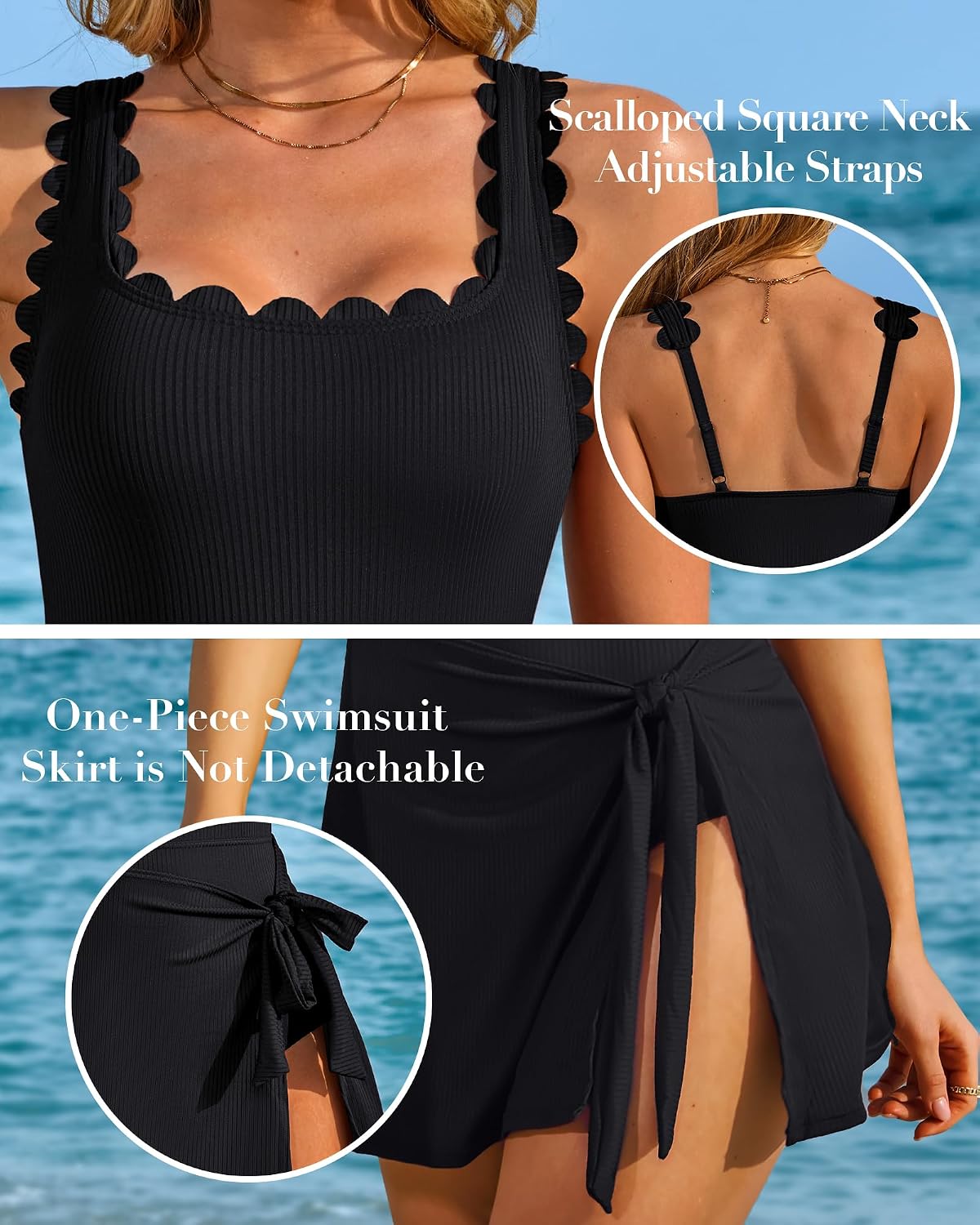 Charmo One Piece Swim Dress with Skirt — image 5