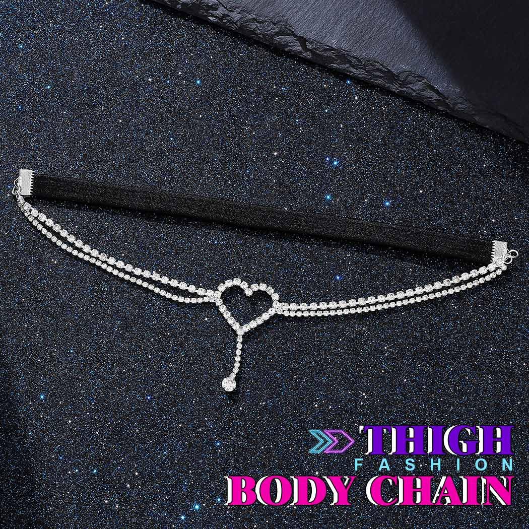 EVAZEN Rhinestone Garter Thigh Chain Jewelry — image 2
