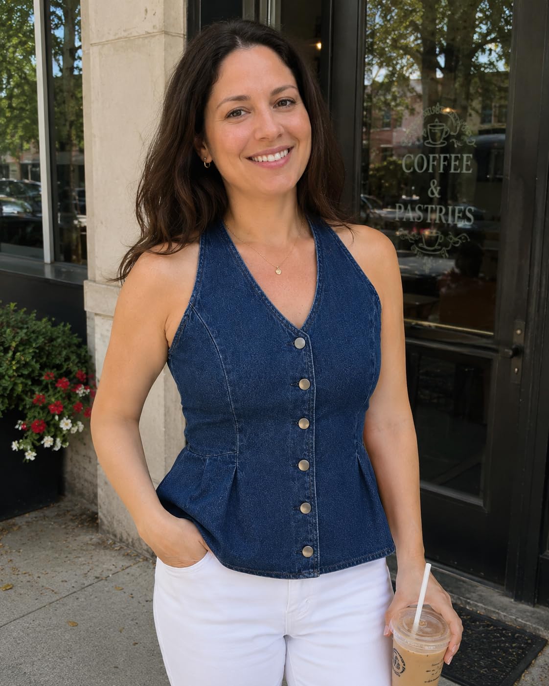 Lunaaevi Women's Denim Halter Corset Top — image 6
