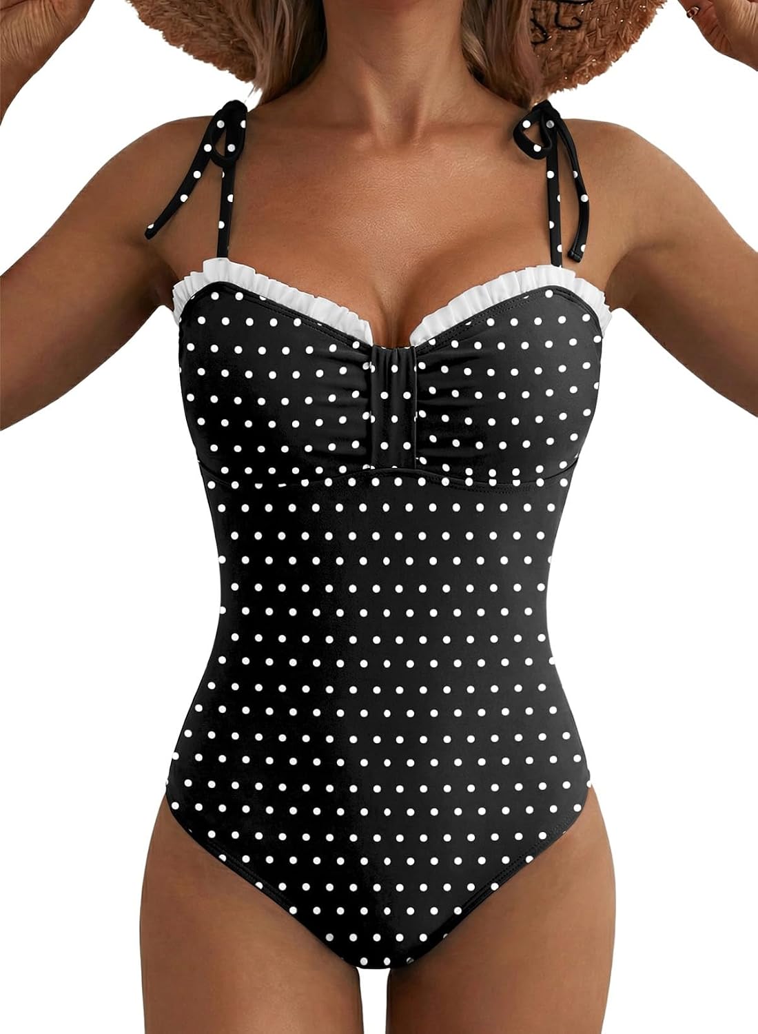 Herseas Women's Striped Tie Shoulder One Piece Swimsuit — image 7