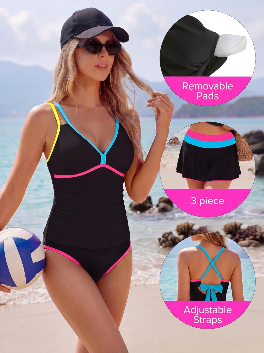 Blooming Jelly 3 Piece Tankini Swimsuit — image 4