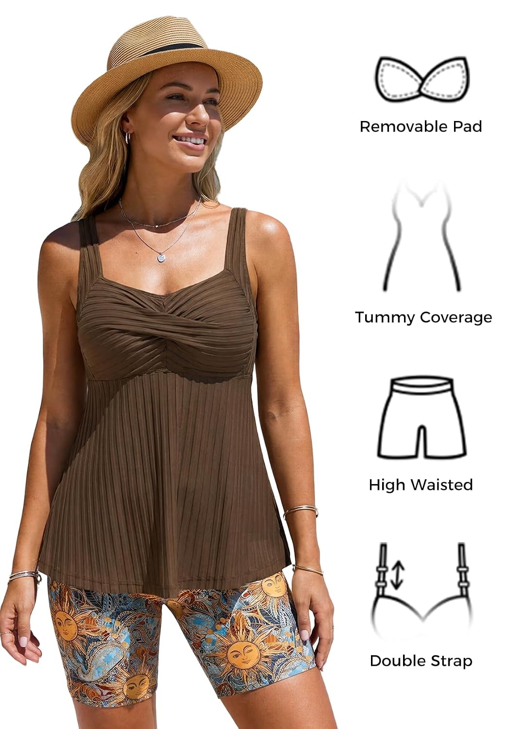 MODLILY Surplice Tankini 2 Piece Swimsuit — image 6