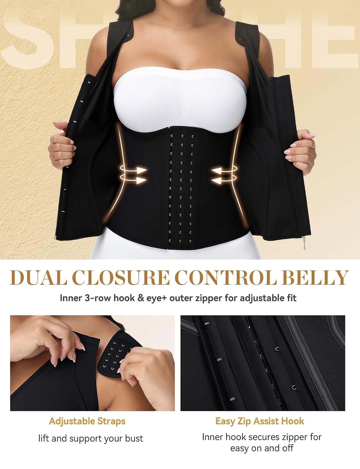 SHAPSHE Waist Trainer Corset with Bra for Women — image 4