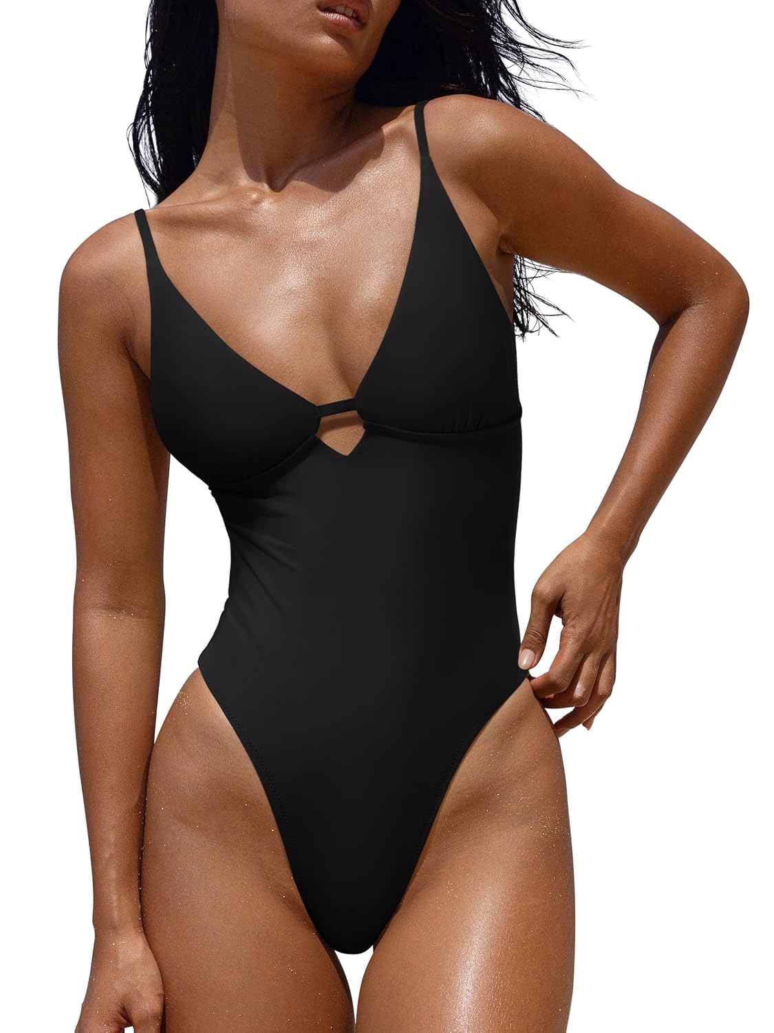 LASLULU Women's V-Neck Padded One Piece Swimsuit — image 12