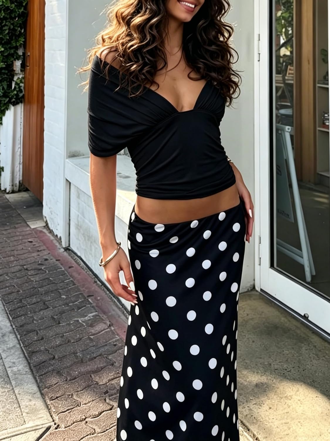 Yiulangde Deep V Wrap Top for Women — image 5