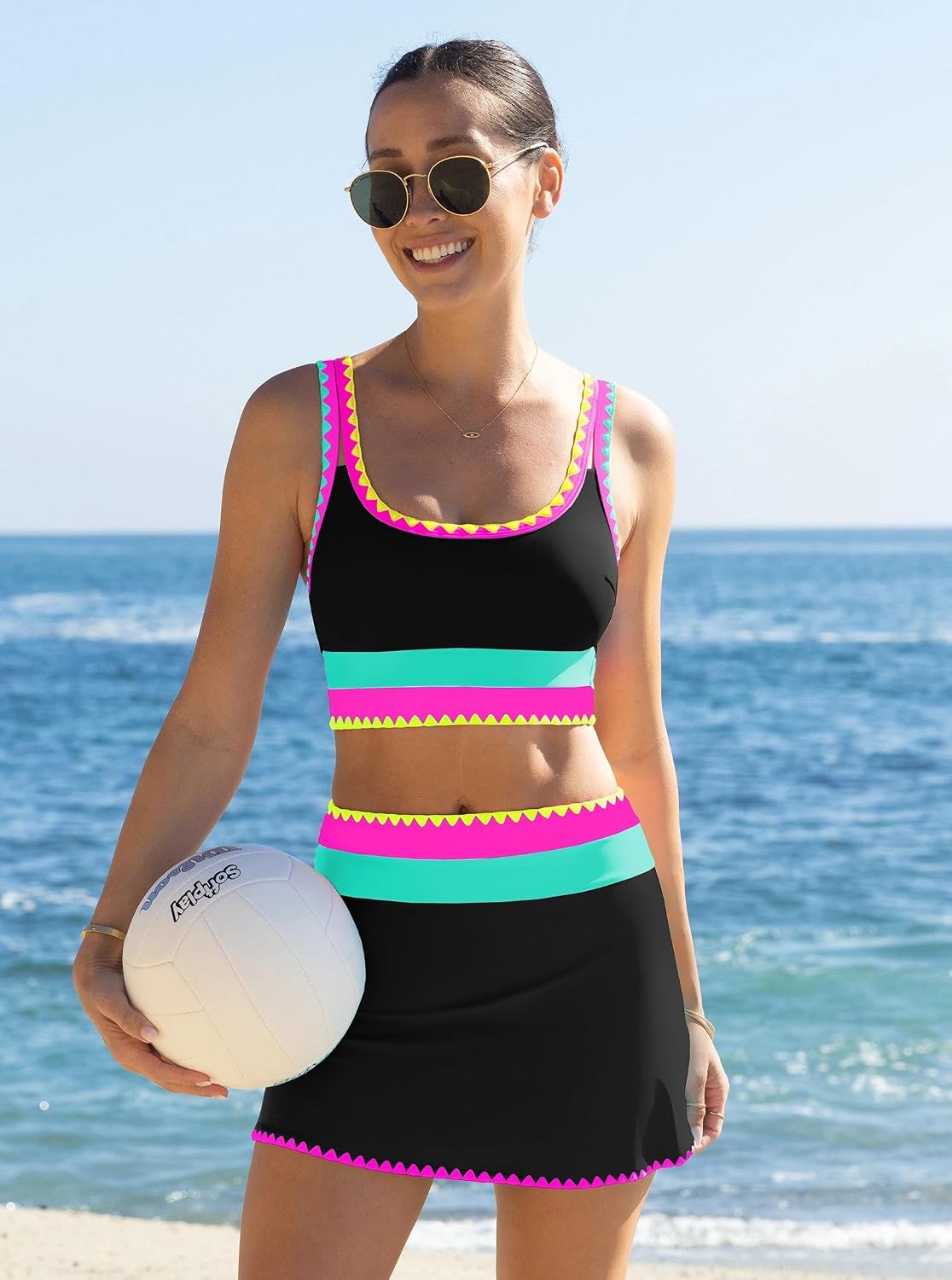 popvil High Waisted Bikini Set with Skirt — image 5