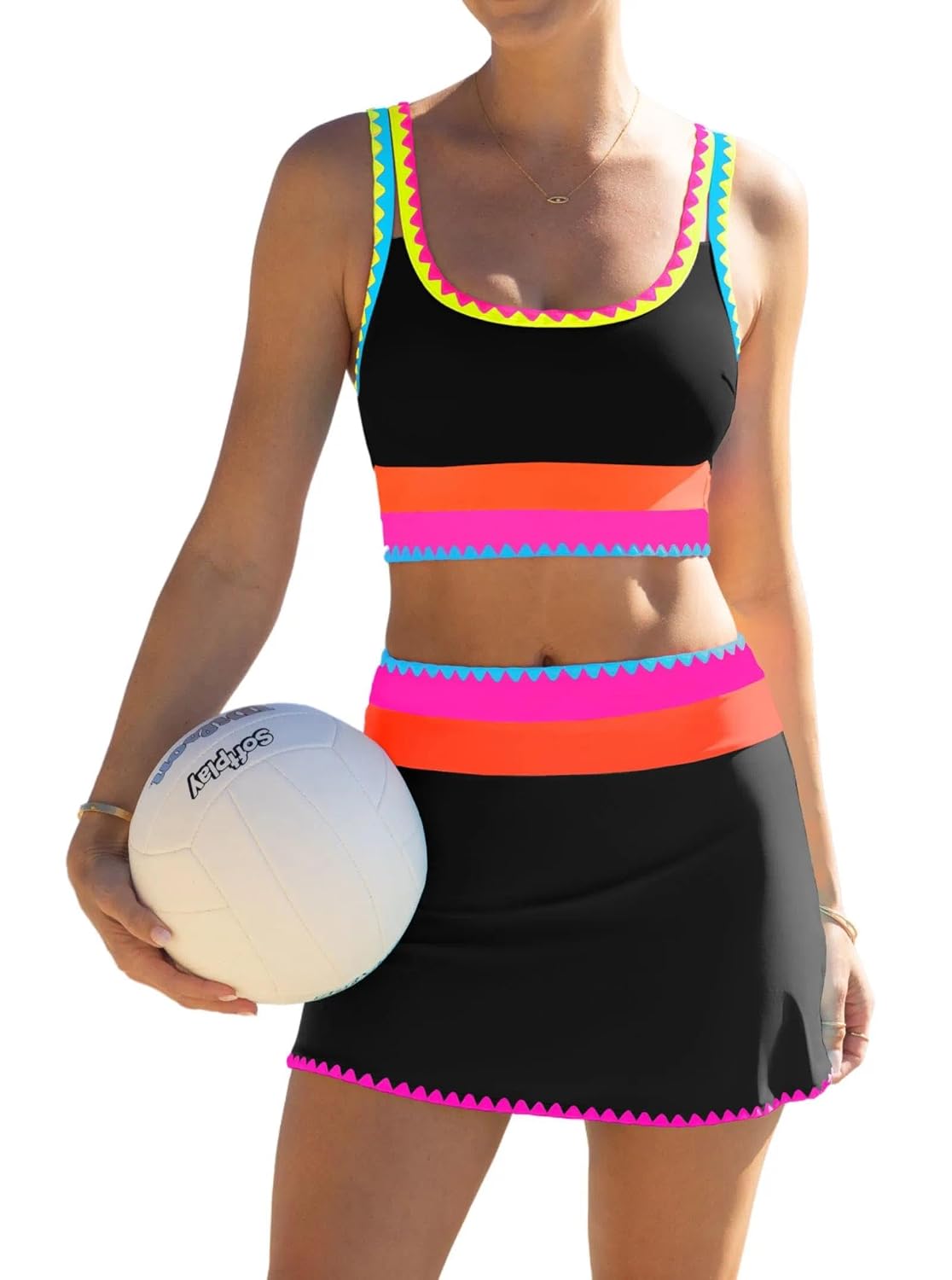 popvil High Waisted Bikini Set with Skirt — image 8