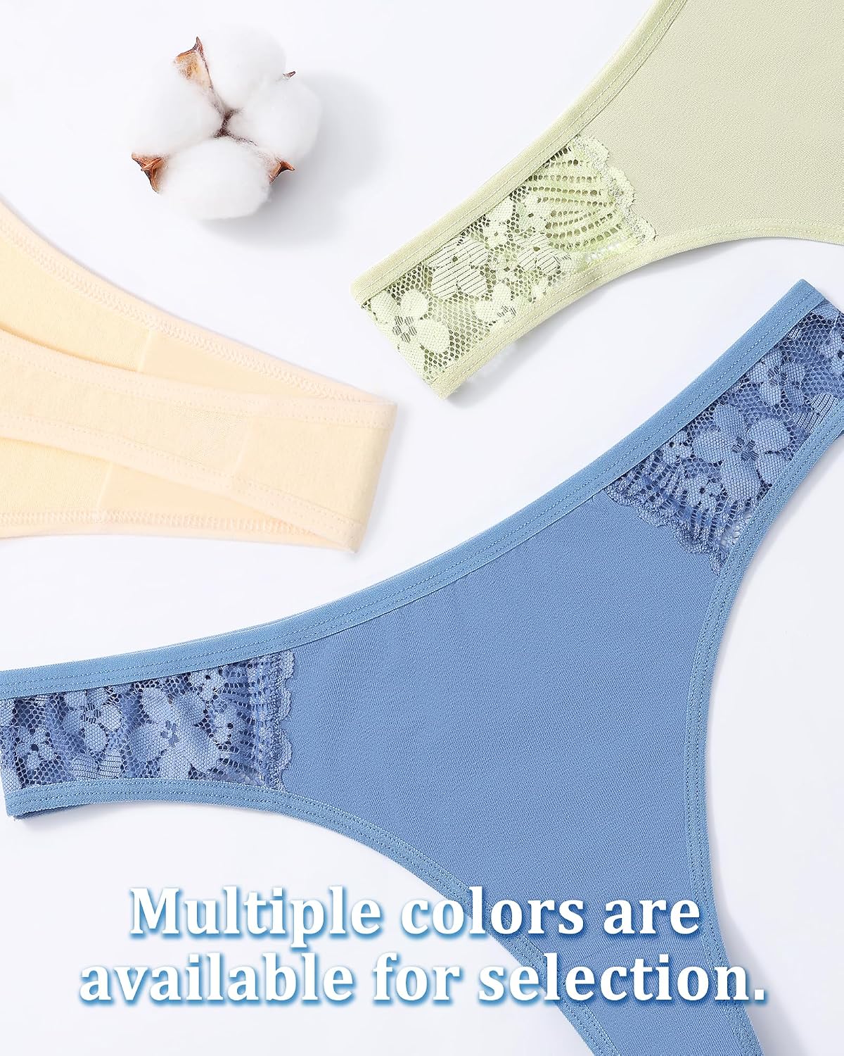 Neikuxia Women's Cotton Lace Thong Panties Pack — image 4