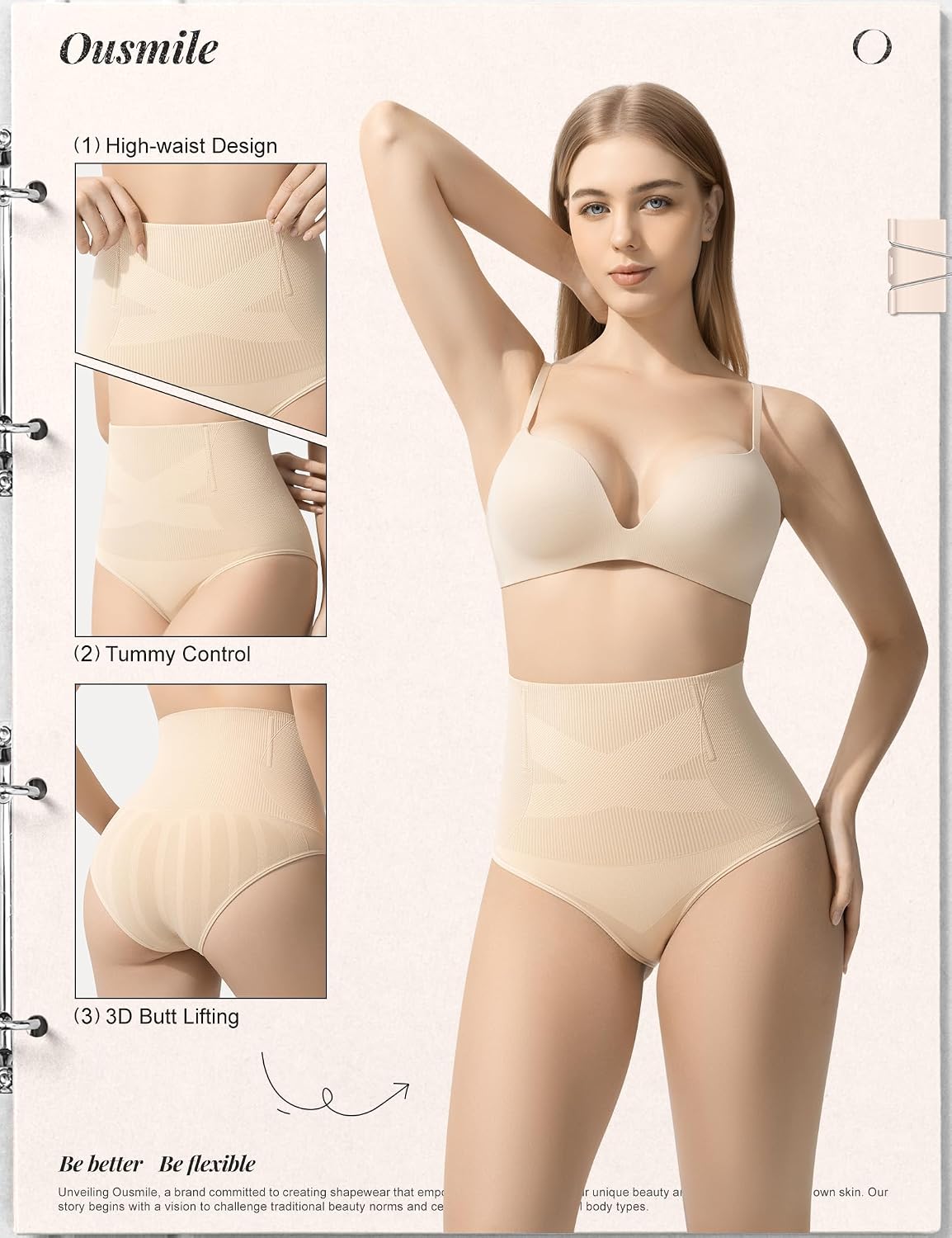 Ousmile High Waist Tummy Control Shapewear Briefs — image 3