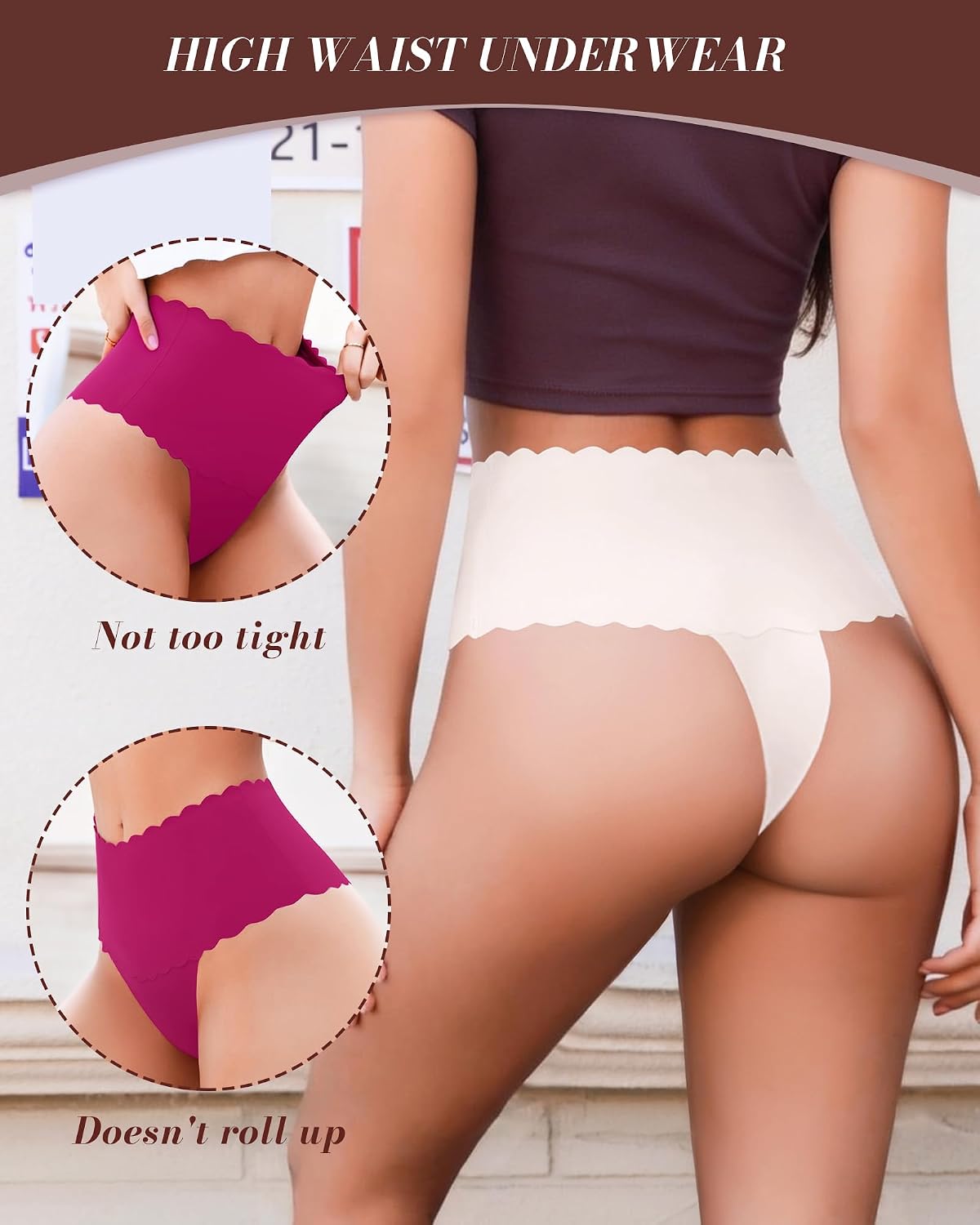 Neikuxia Seamless High Waisted Thong Panties — image 2
