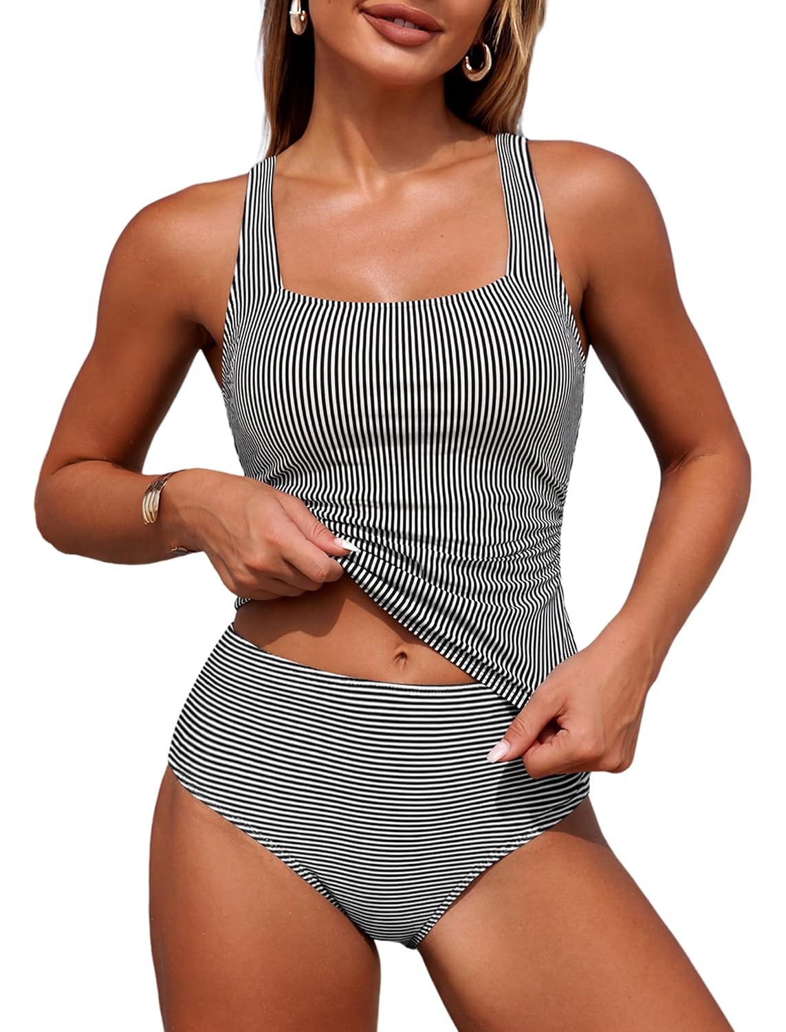 ZAFUL Tummy Control High Waisted Tankini — image 7
