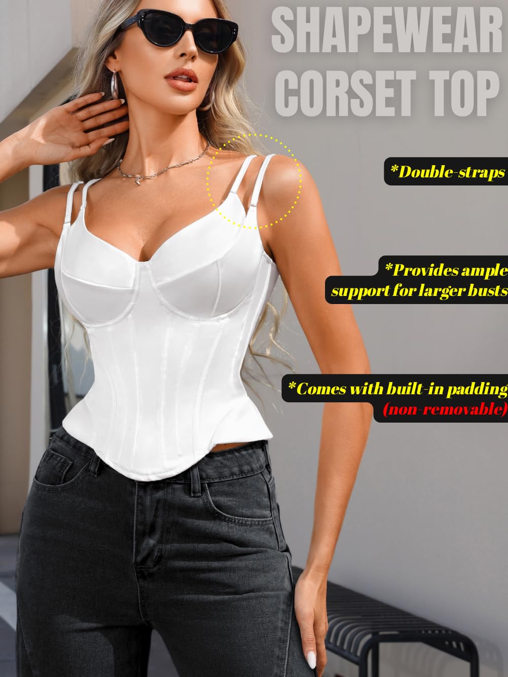 ChiaoLezhee Women's Satin Push Up Corset Top — image 2