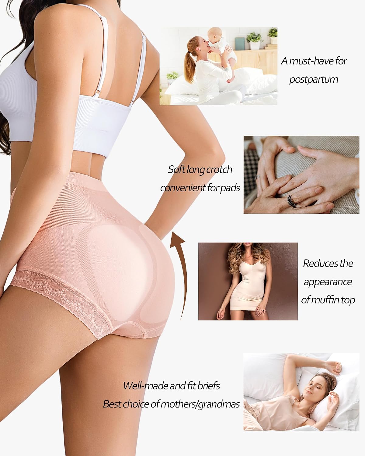 High Waist Tummy Control Seamless Lace Panties — image 6