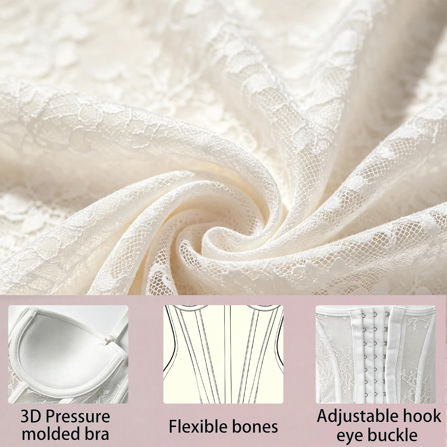 Lirokan Sheer Floral Lace Corset Bustier — image 6