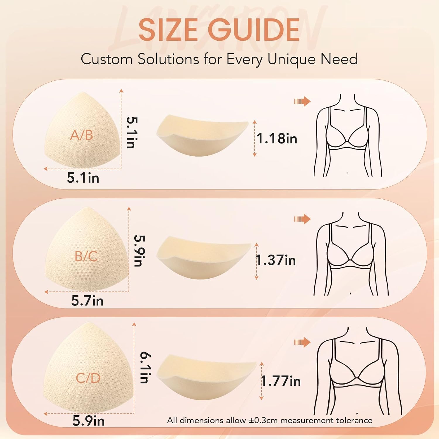 LINSIRON Removable Sports Bra Inserts — image 2