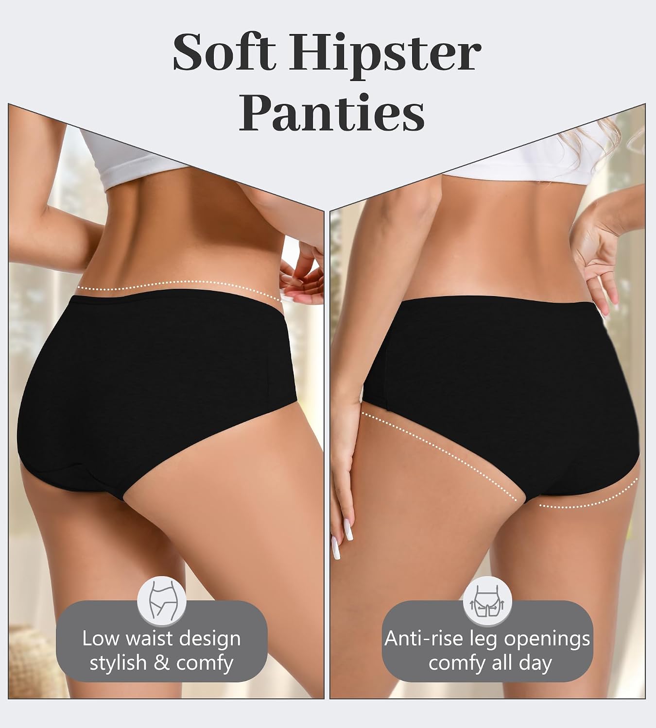 Hodnug Women's Full Coverage Cotton Hipster Briefs Multipack — image 5