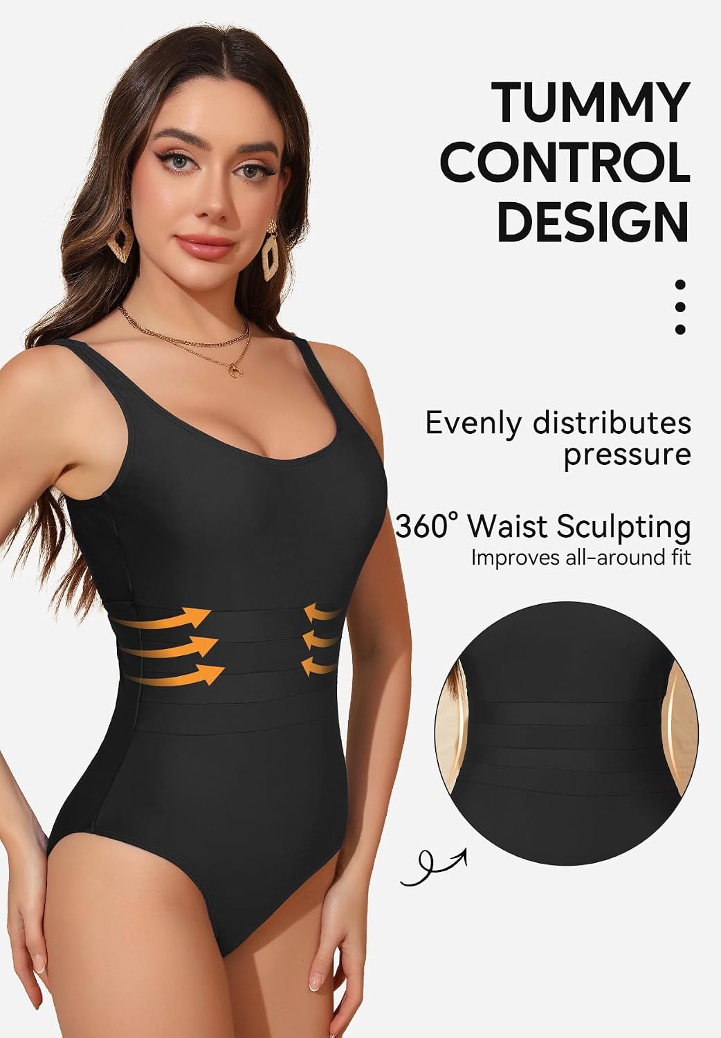 Zando Tummy Control One Piece Swimsuit — image 3