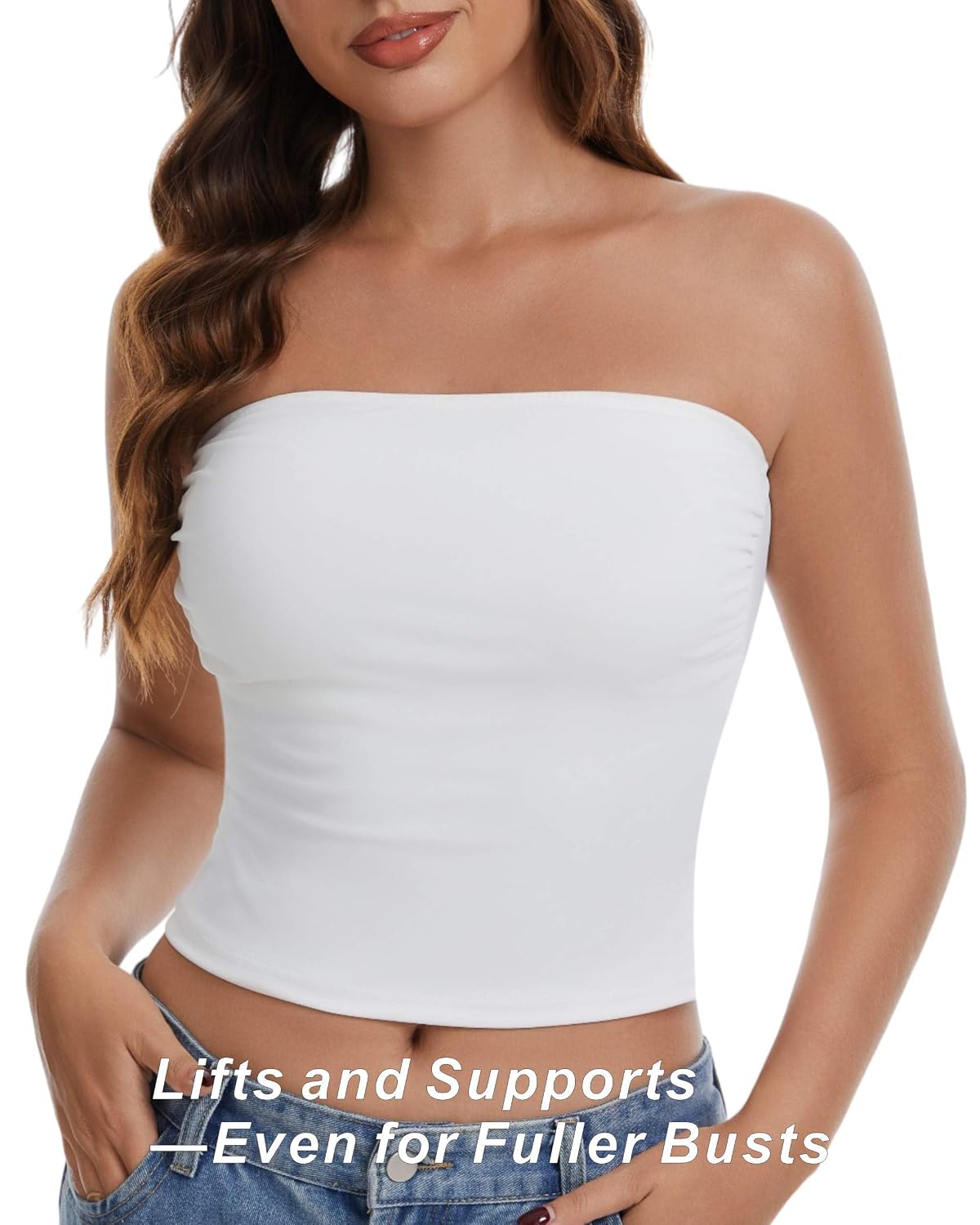 RanZZRan Women's Strapless Tube Crop Top — image 4