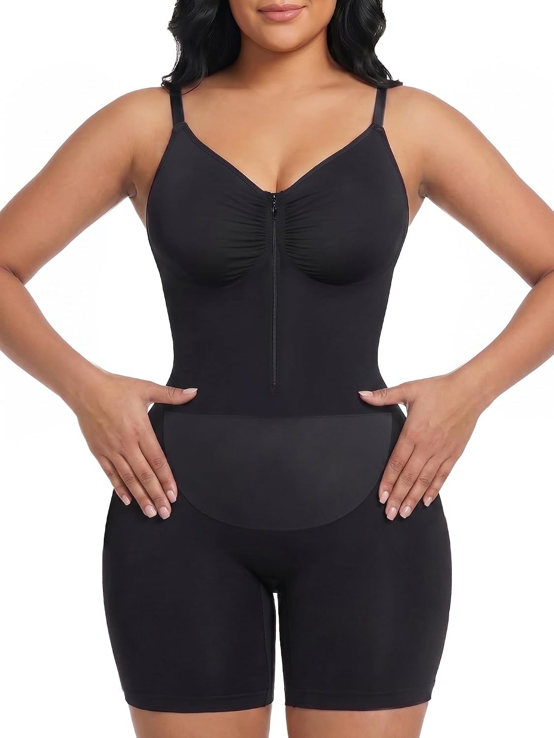 YIANNA Seamless Zip-Up Tummy Control Bodysuit
