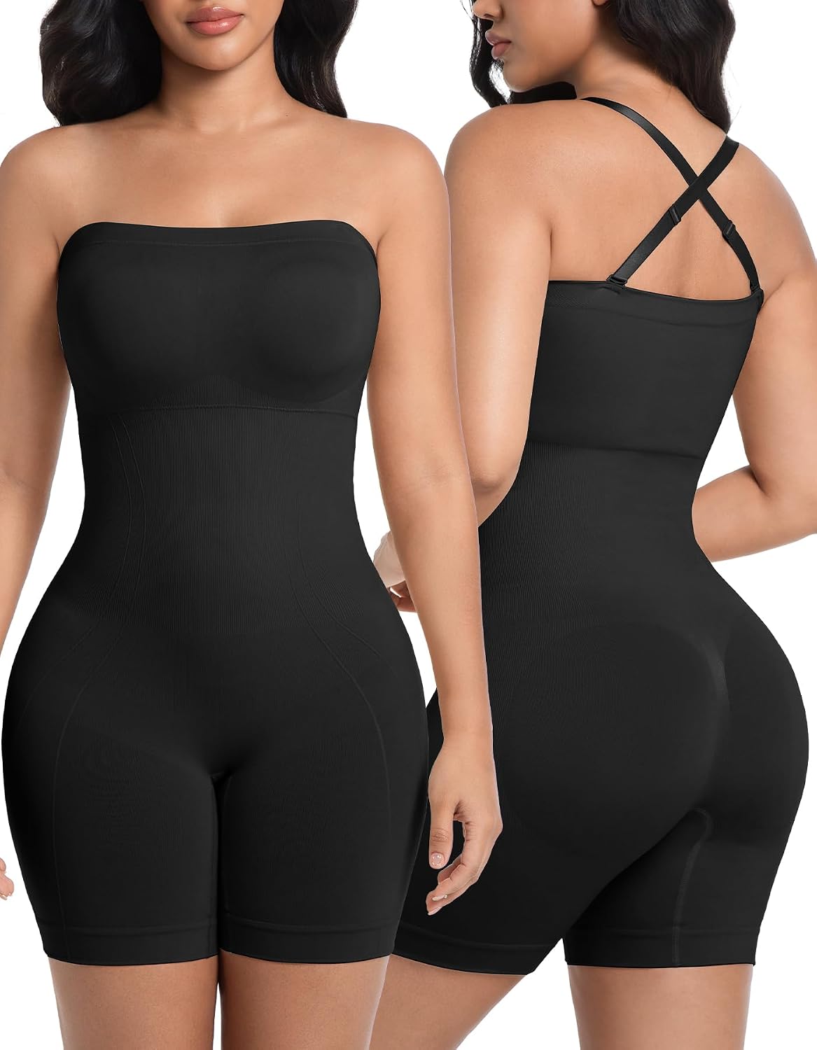 SIMIYA Seamless Shapewear Bodysuit with Built-in Bra