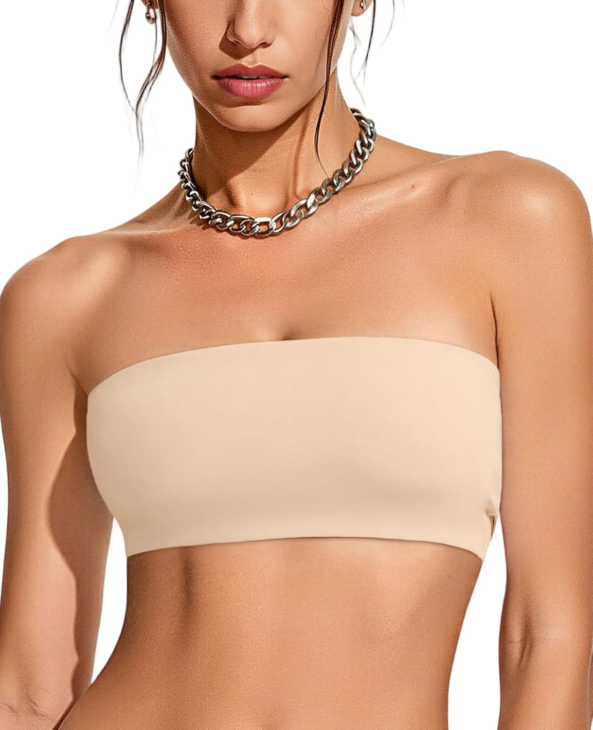 Upushall Seamless Strapless Bandeau Bra for Small Bust