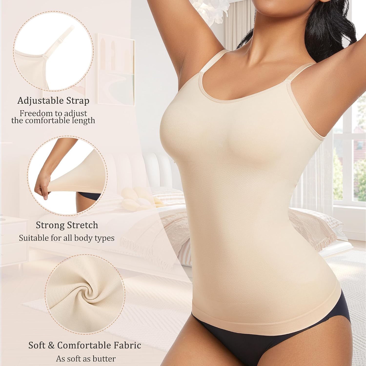 ONEW Women's U-Neck Tummy Control Shapewear Tank — image 7
