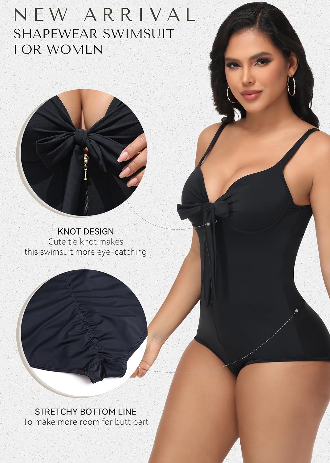SHAPSHE Tummy Control Ruched V Neck Swimwear — image 4
