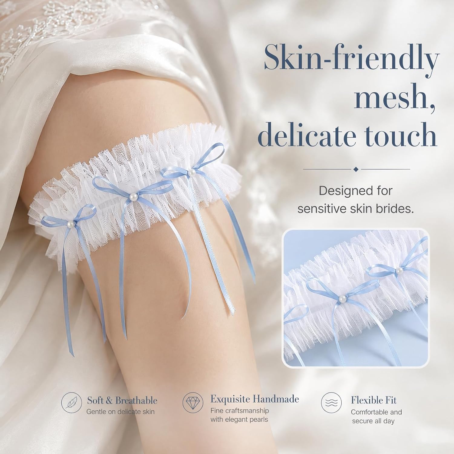 Glowity Bridal Garter Set Lace Floral — image 4
