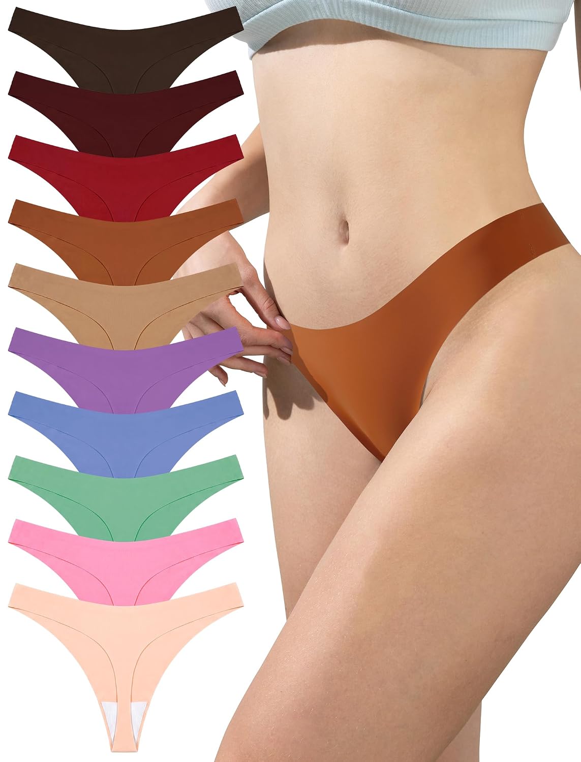 JUYINA Seamless Thong 10-Pack for Women