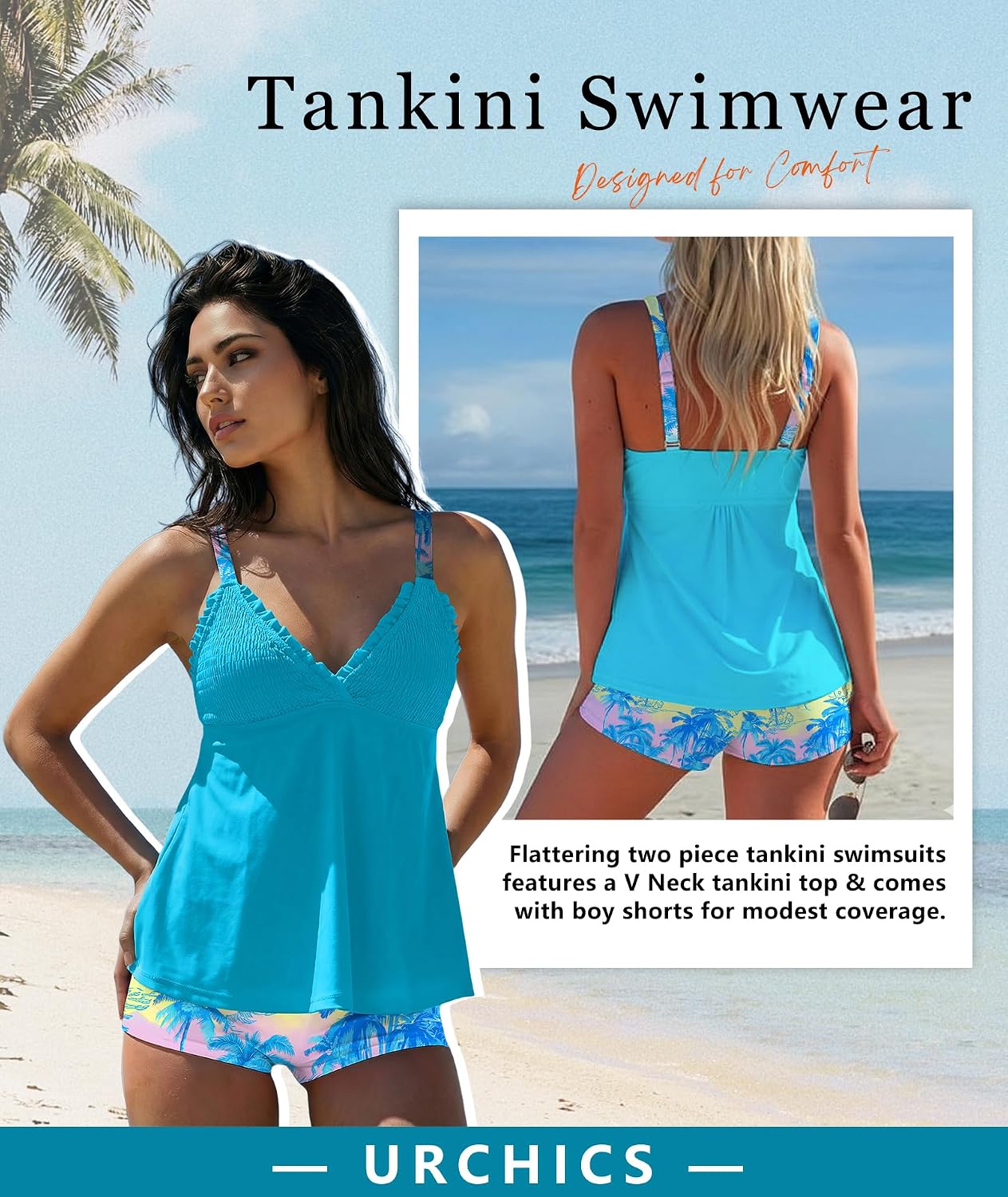 Urchics Smocked Tankini Swim Dress Set — image 2