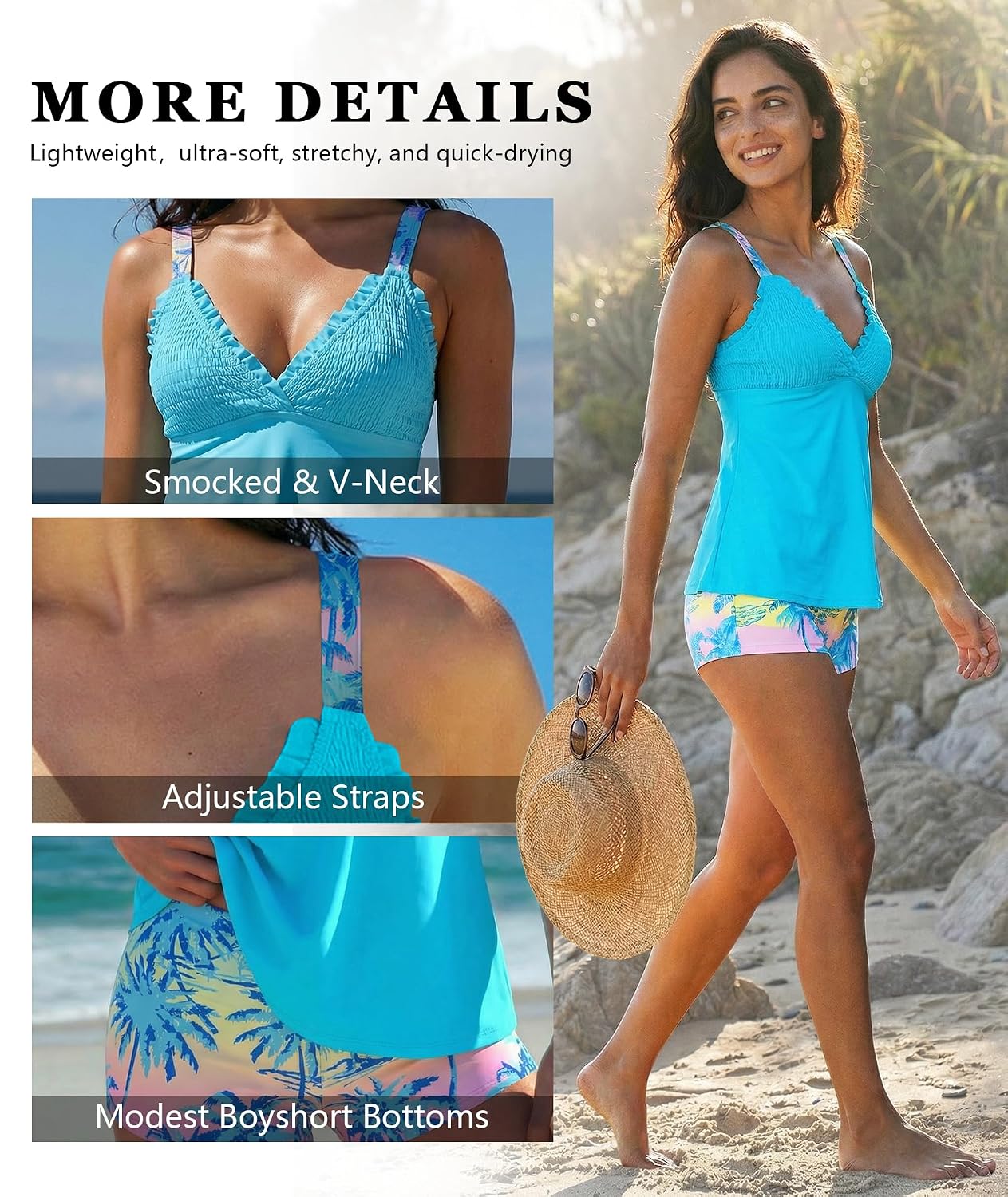 Urchics Smocked Tankini Swim Dress Set — image 4