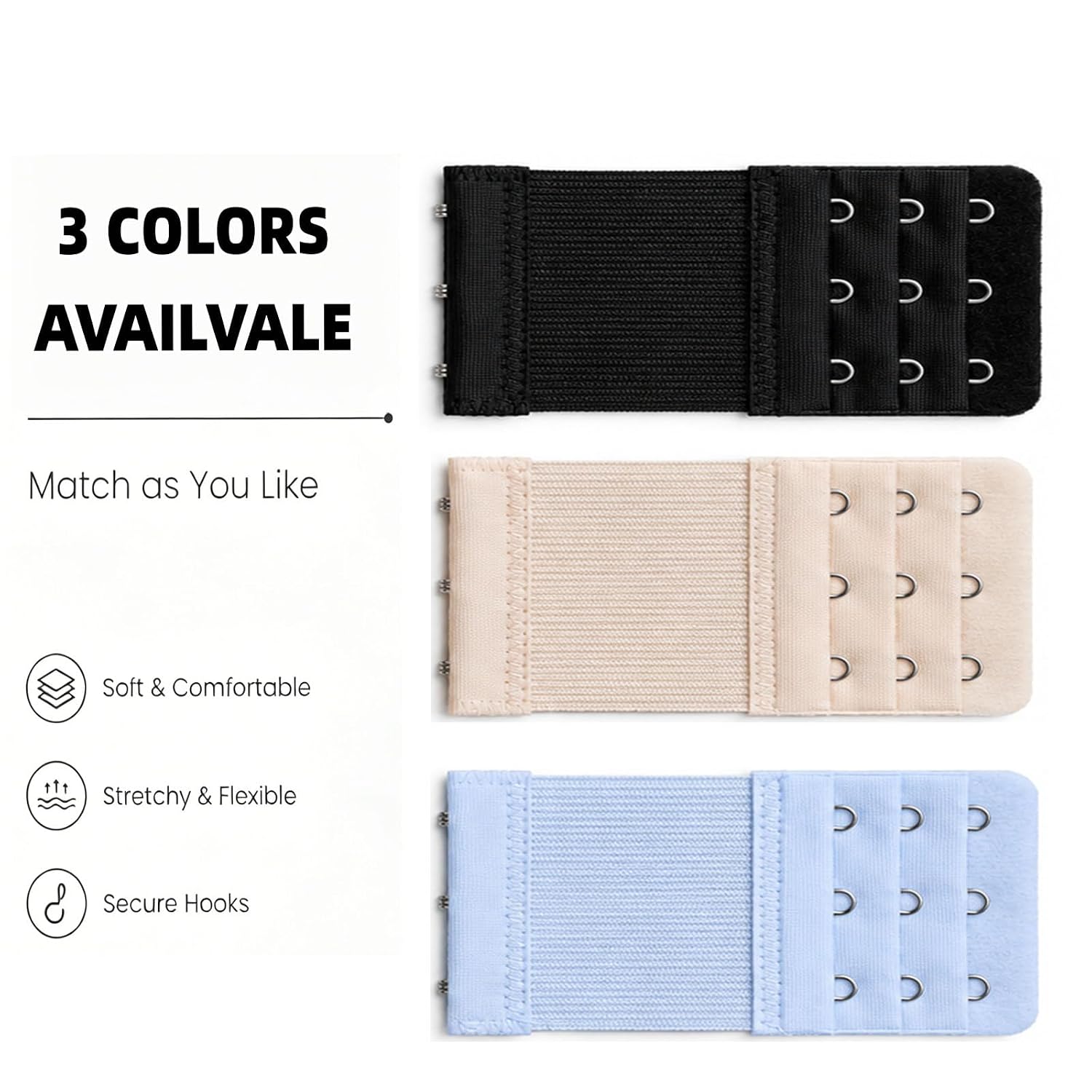 MECZFYZY 3 Hook 3 Row Bra Extender — image 2