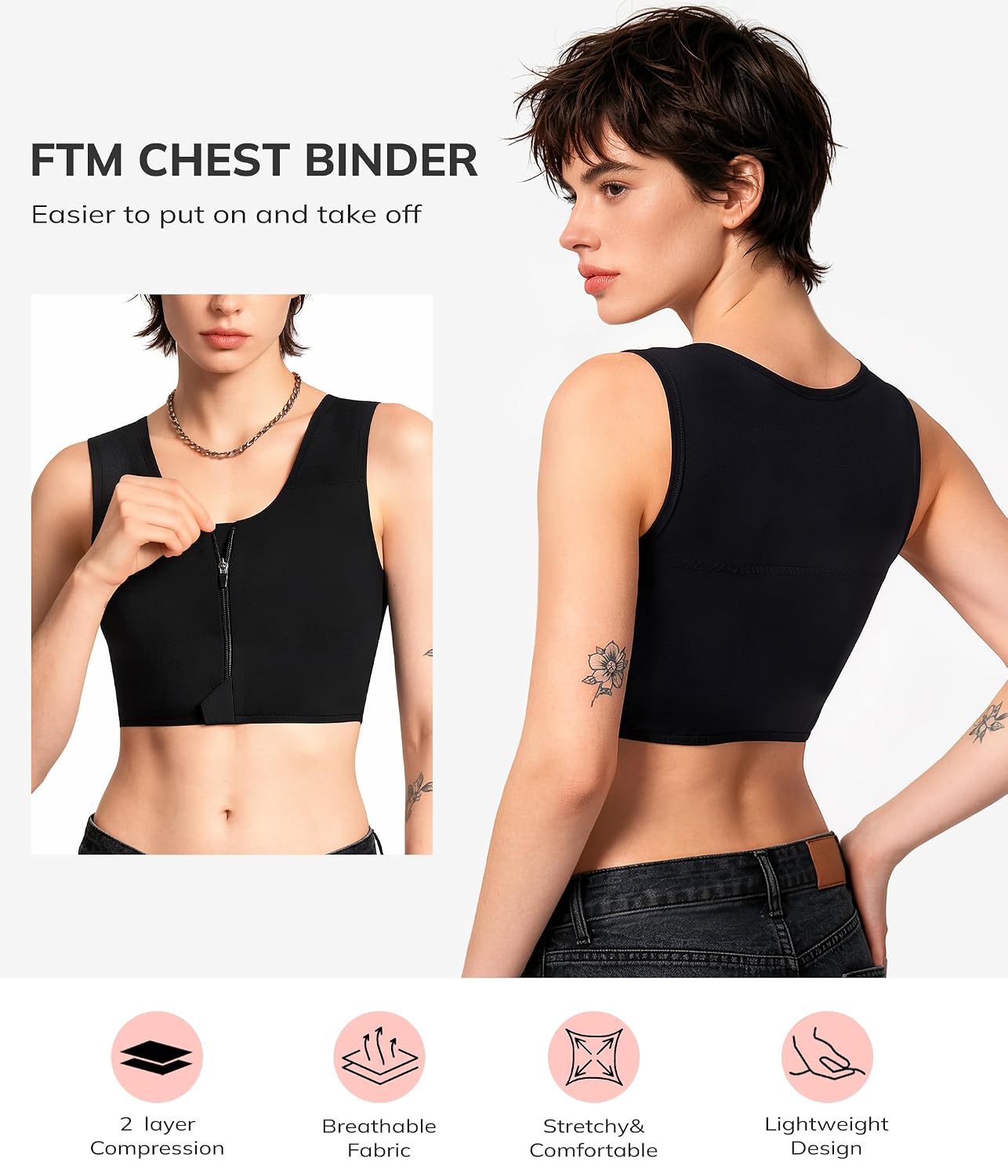 LODAY Front Zipper Compression Bra — image 2