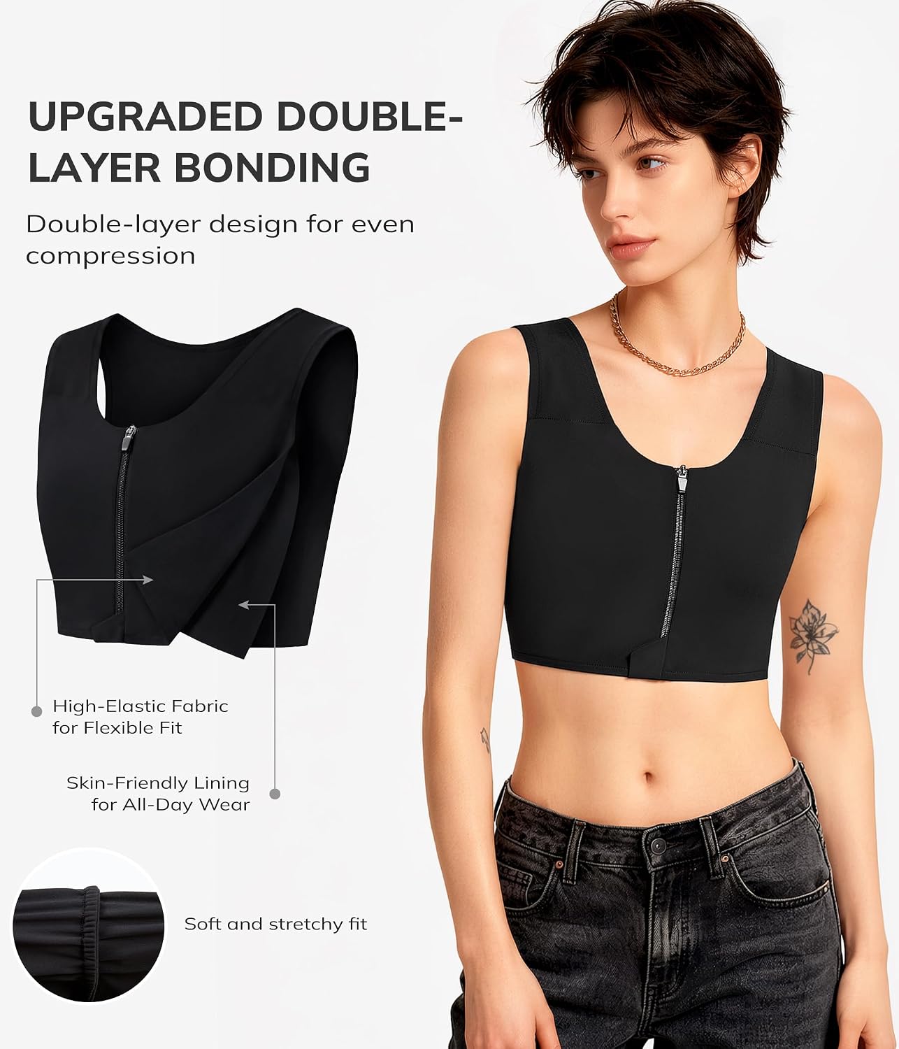 LODAY Front Zipper Compression Bra — image 4