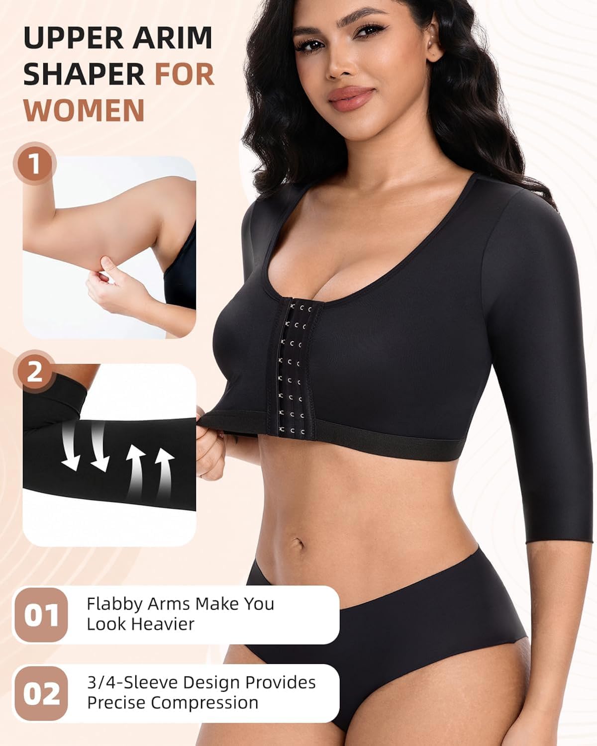 SOEYHALY Seamless Arm Compression Shaper for Women — image 3
