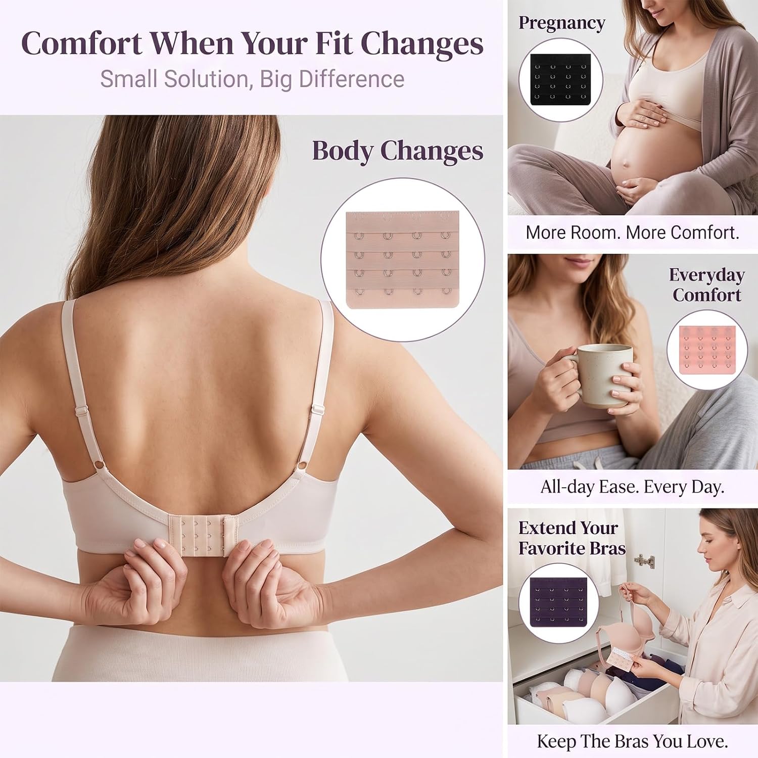 Chsoejuf 4 Hook Bra Extender for Women — image 3