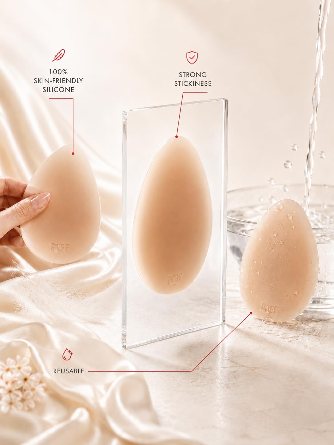 PUFF BODY Reusable Silicone Teardrop Nipple Covers with Lift — image 4
