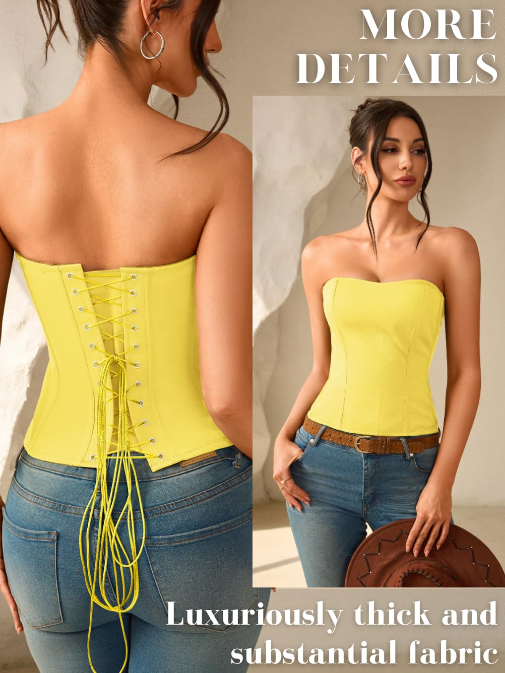 Kaei&Shi Women's Strapless Boned Corset Bustier — image 3